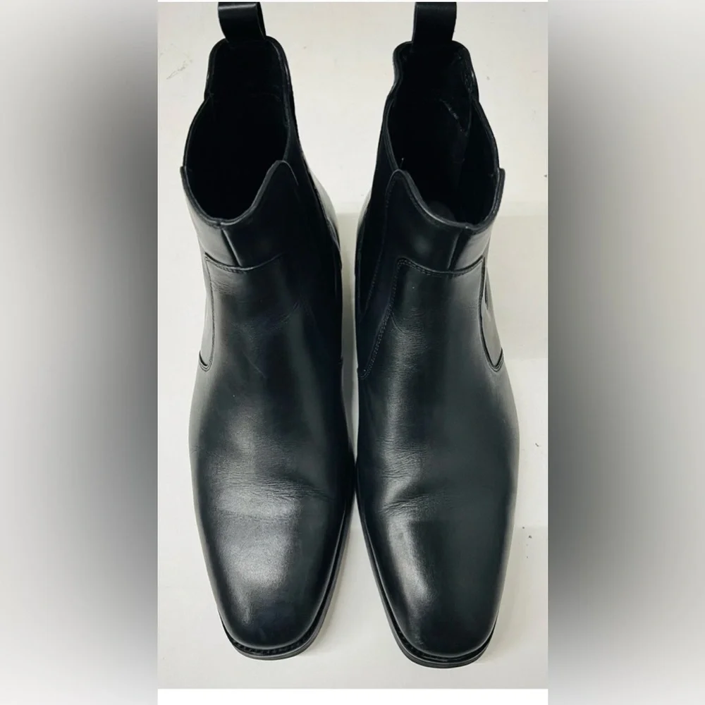 ALIPASINM Mens Dress Boots Leather Chelsea Boots for Men Size 8.5 Black.R14 - Picture 3 of 9